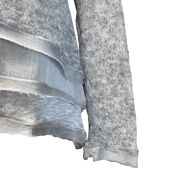 Anthropologie Knitted & Knotted Irina Tiered Alpaca Wool Knit Gray Sweater Large - Picture 4 of 10